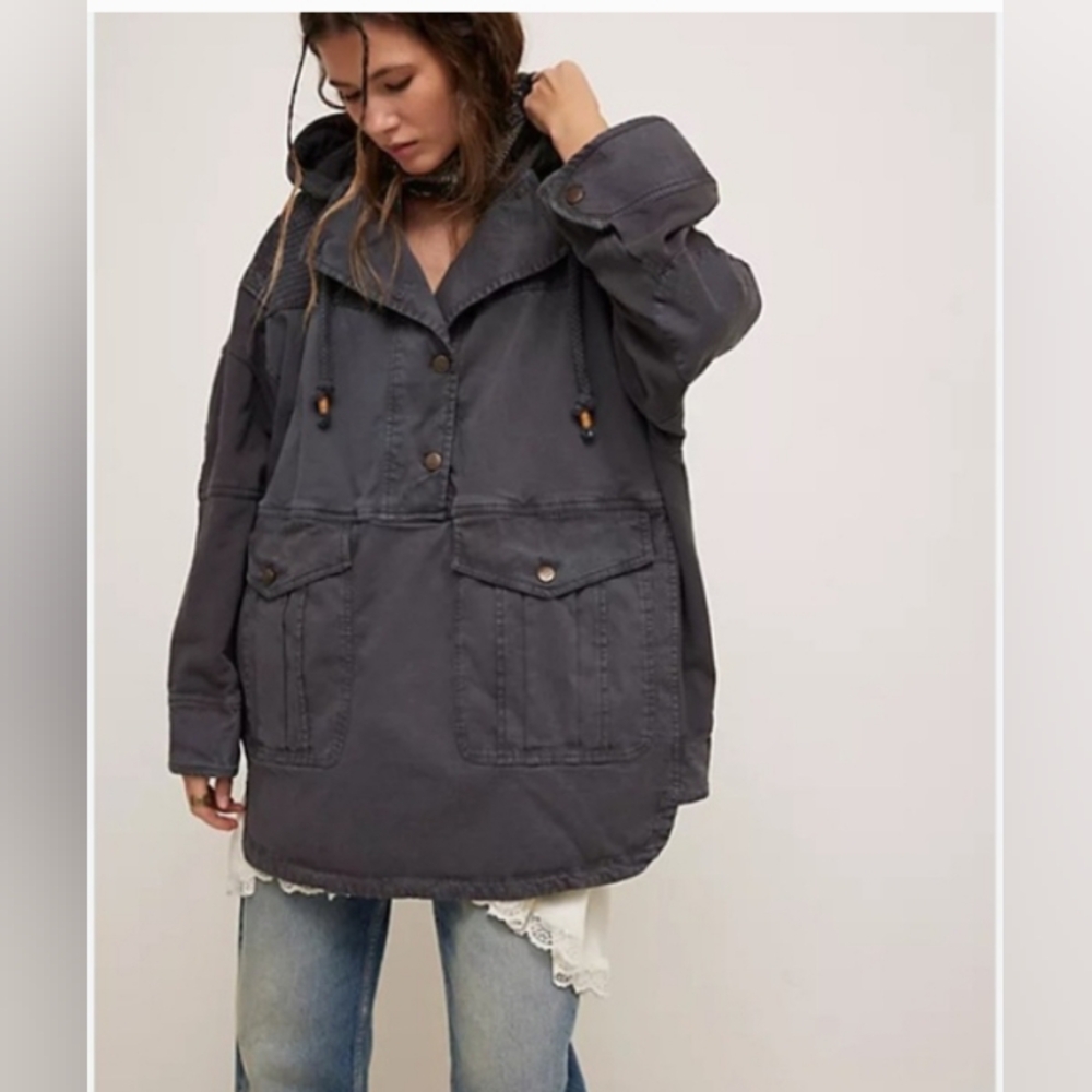 Free People | We The Free Marlie Washed Black Utility Jacket - Picture 2 of 7